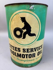 Cities Service Koolmotor Oil 5 Quart Man Tire Can