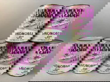 6 NOS Itasca Snowmobile Motor Oil Quart Can
