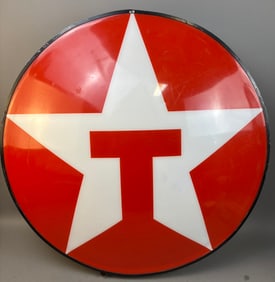 Vintage Texaco Gas Station Lighted Round Sign 34"