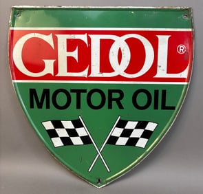 60s SST Gedol Motor Oil Shield Advertising Sign