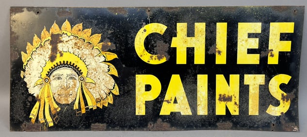 DST Chief Paints Indian Metal Advertising Sign