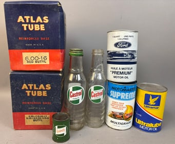 8 Ford Castrol Imperial Quart Oil Cans Bottles