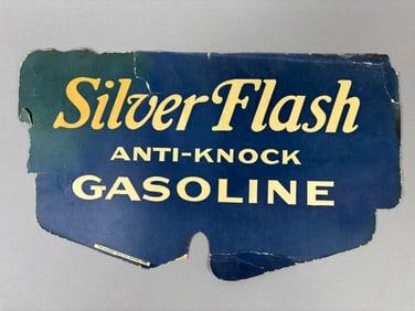 Silver Flash Gasoline Advertising Radiator Cover