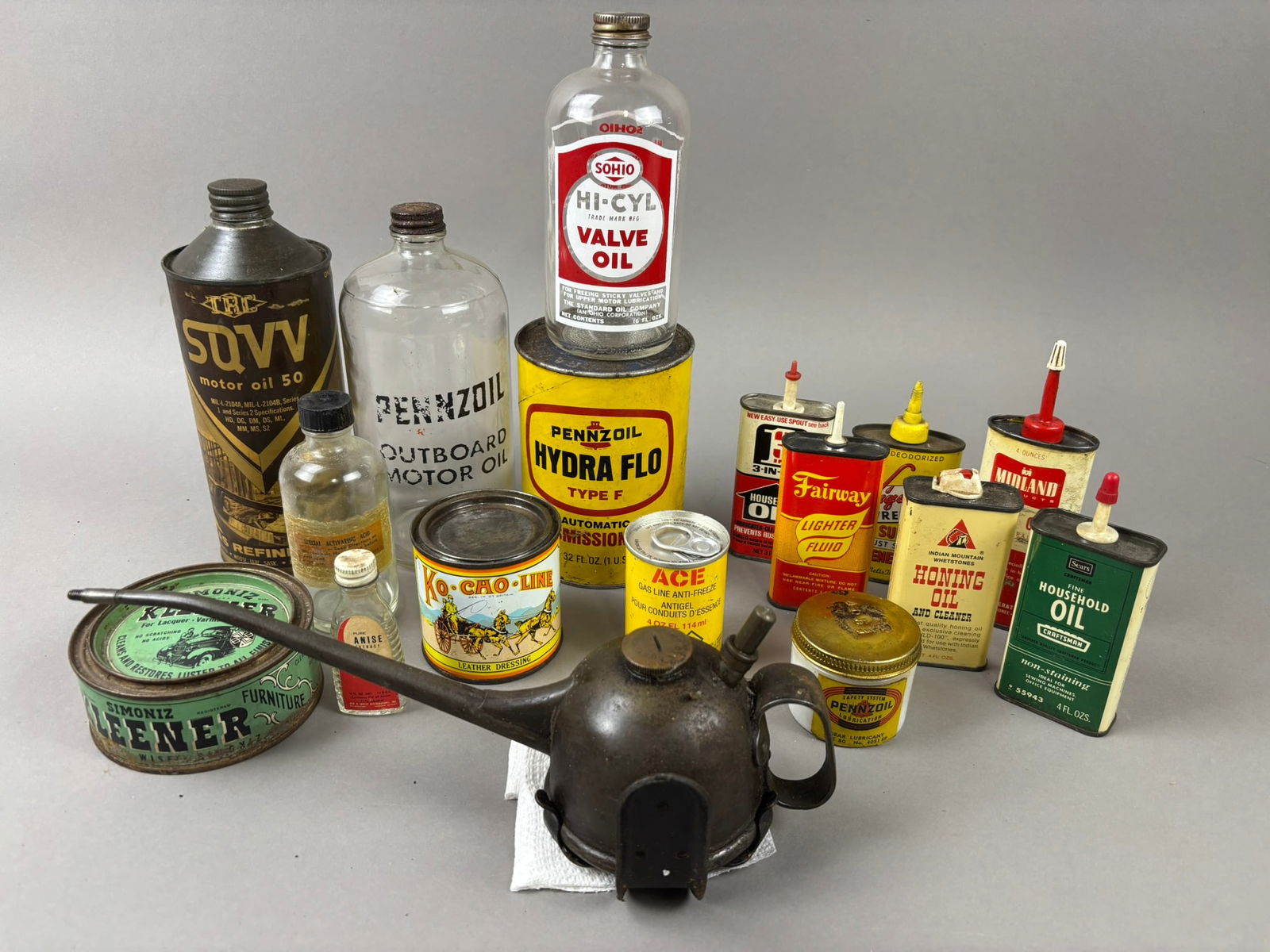 17 Pennzoil Sohio Handy Oiler Oil Cans Bottles (1 of 10)