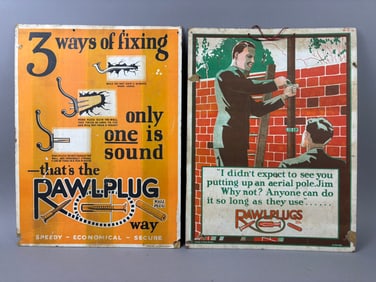 2 30s Raw Plug Hanging Cardboard Advertising Signs
