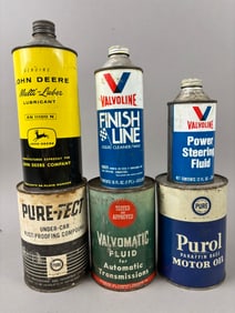 6 NOS Motor Oil Valvoline John Deere Pure Cans