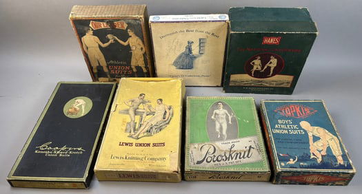 7 Early 1900s Mens Underwear Clothing Hanes Boxes