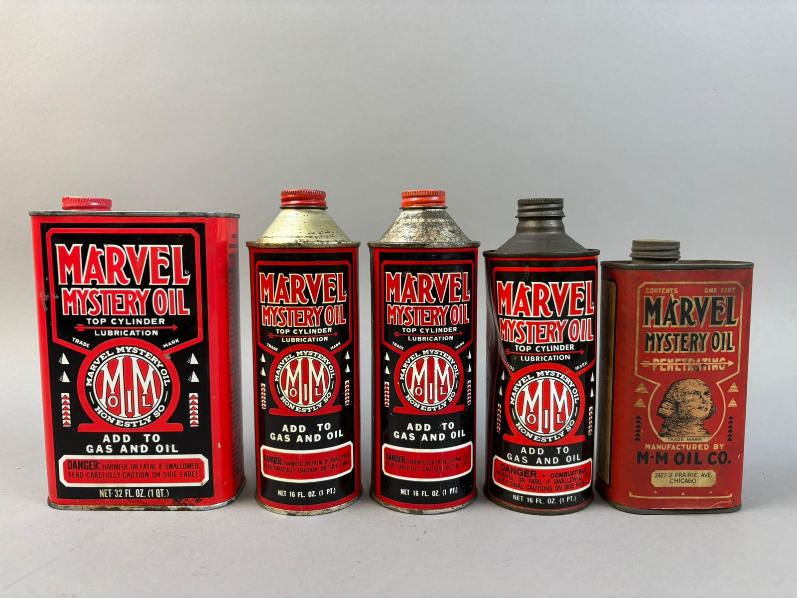 5 Vintage Marvel Mystery Oil Can Cone Top (1 of 11)