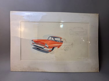 50s Era Plymouth Coupe Lawson R&D Design Sketch