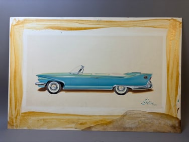 50s Era Plymouth Fury Lawson R&D Design Art Sketch