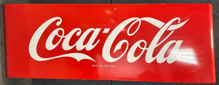 Original Coca Cola Coke Porcelain Sled Soda Sign