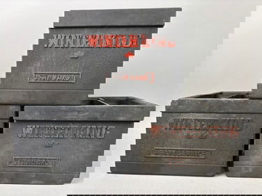 3 Antique Winter King Advertising Battery Housings