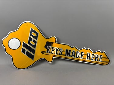 Ilco Keys Made Here DST 60s Metal Advertising Sign