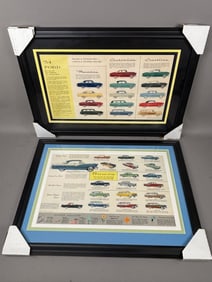 2 50s Era Ford Car Sales Brochures Framed Poster