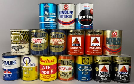 16 NOS Vintage Citgo Texaco Motor Oil Quart Cans
