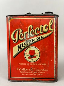 30s Perfectol Red Hat Motor Oil French Version Can