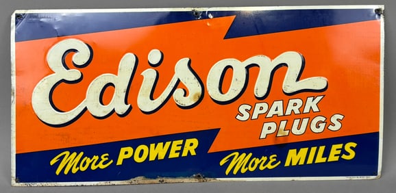 Early SST Edison Spark Plug Advertising Sign