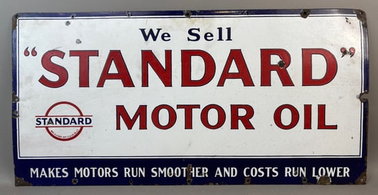 We Sell Standard Motor Oil 30s SSP Porcelain Sign