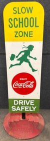 Coca Cola Coke School Zone Crossing Sign Base