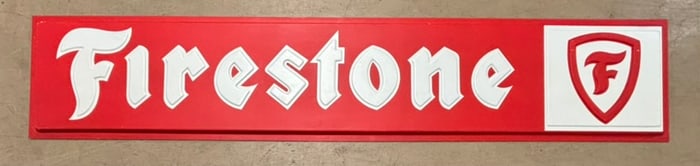 Vintage 1970s Firestone Dealer Plastic Sign 8'
