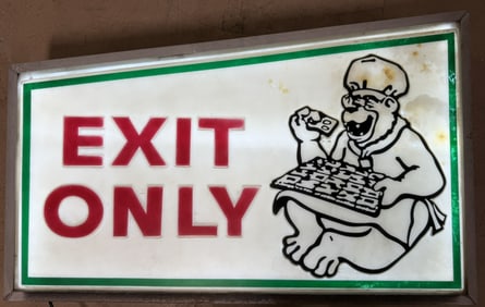 Exit Only Bear Double Sided Lighted Electric Sign