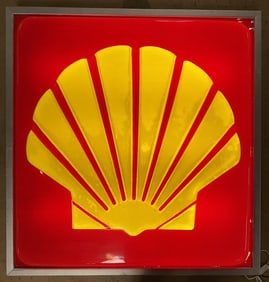 Shell Gas Station Motor Oil Plastic Lighted Sign