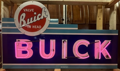 Buick Original 40s Dealership Neon Porcelain Sign