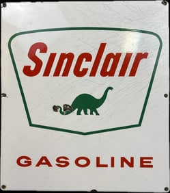 Sinclair Gasoline Porcelain Gas Pump Plate Dino