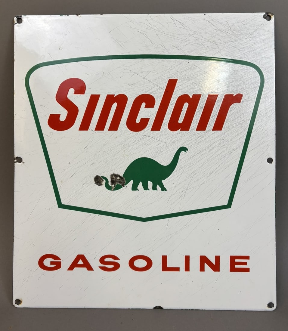 Sinclair Gasoline Porcelain Gas Pump Plate Dino (1 of 14)