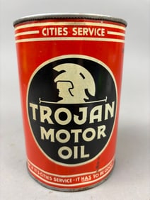 Cities Service Trojan Motor Oil Quart Red Can