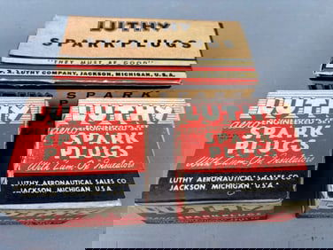 18 NOS Luthy Aero Spark Plug Boxes Jackson Michigan