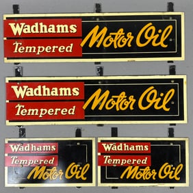 4 Wadhams Tempered Motor Oil Bottle Carrier Signs