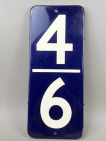 Antique Blue Enamel Mile Marker Highway Sign