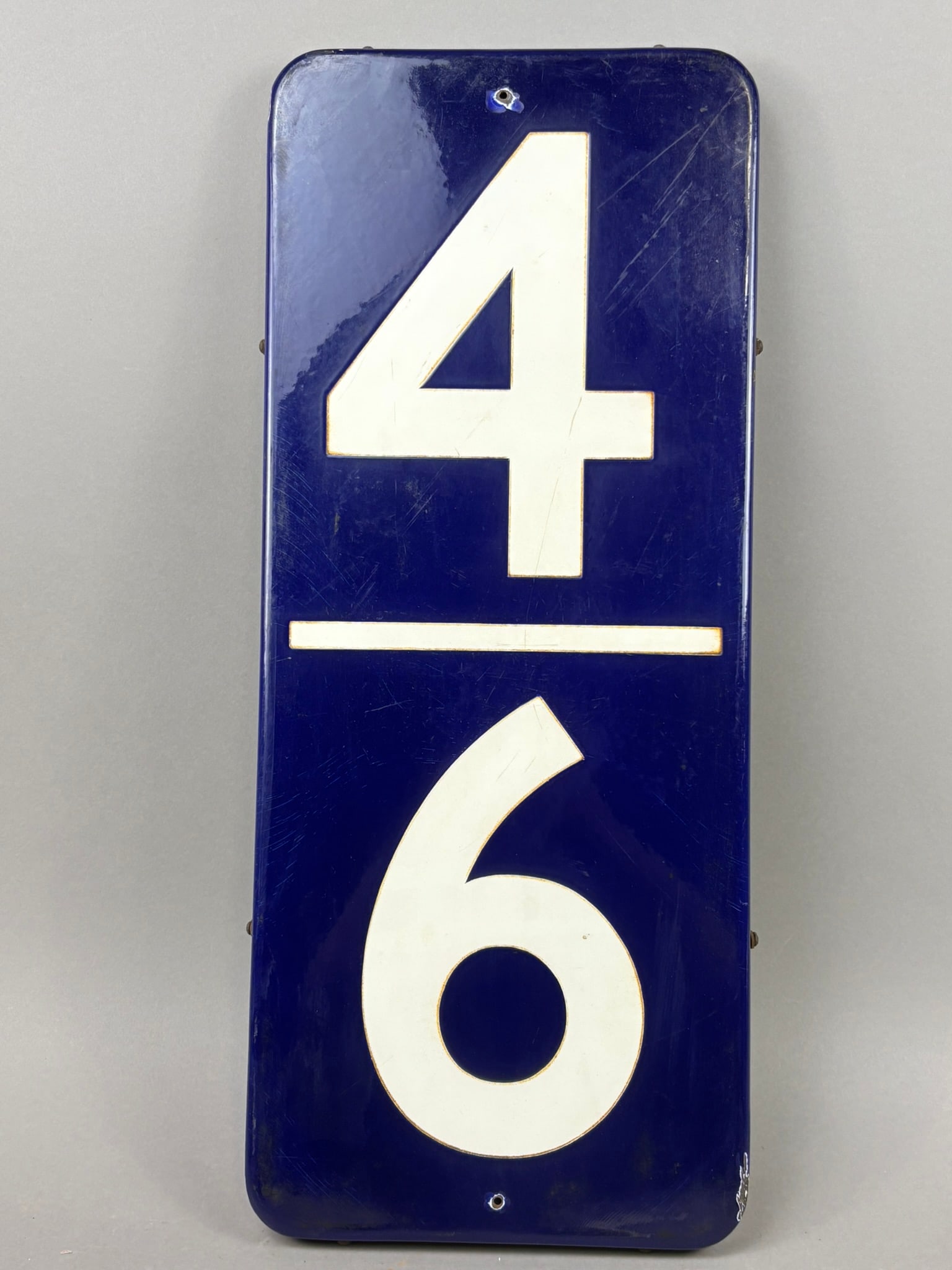 Antique Blue Enamel Mile Marker Highway Sign (1 of 8)