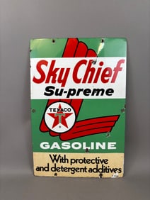 Texaco Sky Chief Supreme Gas SSP Pump Plate Sign