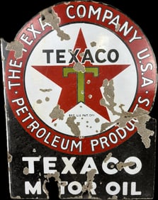 Texaco Co Motor Oil Flange Advertising DSP Sign