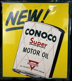 Conoco Motor Oil Can SST Advertising Sign