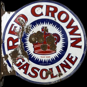 Red Crown Gasoline Standard Oil DSP Flange Sign