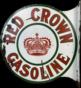 Red Crown Gasoline Stardard Oil Flange DSP Sign OH
