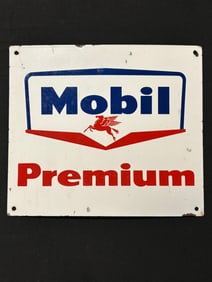 Mobil Oil Premium Gas Pump Plate SSP Sign