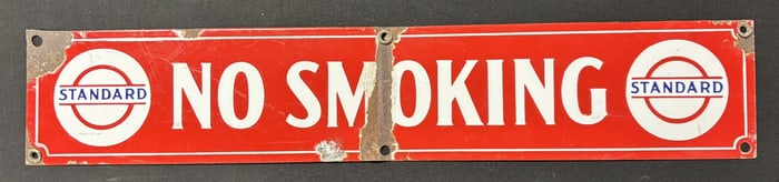 Standard Oil No Smoking SSP Advertising Sign