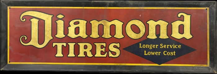 Diamond Tires Self Framed SST Advertising Sign