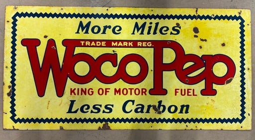 Woco Pep Gasoline King DSP Advertising Sign