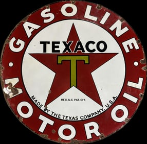 Texaco Gasoline Motor Oil SSP Advertising Sign