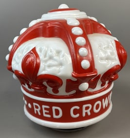 Standard Oil Red Crown Gas Pump Glass Red Globe