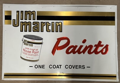 Jim Martin Paints Embossed SST Advertising Sign