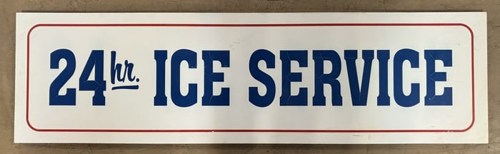 24 Hour Ice Service Painted Wood Hanging Sign
