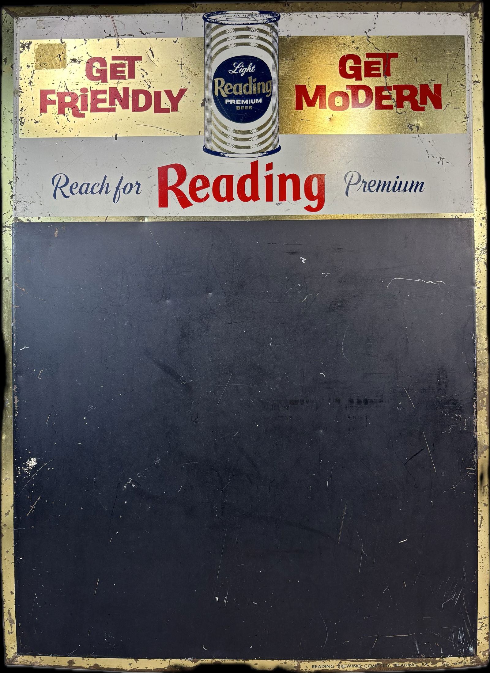 Reading Light Premium Beer Advertising Menu Sign TOC (1 of 8)