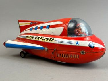 Moon Explorer Battery OP Trade Mark Tin Space Toy