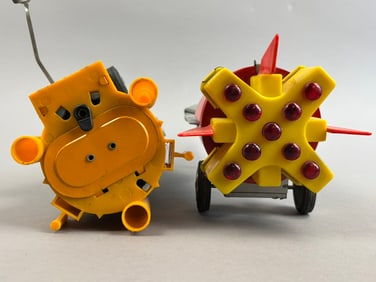 2 Japanese Tin Battery OP Space Rockets Solar X